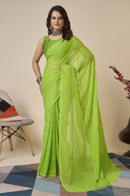 Green Georgette Saree-ZB130572_1