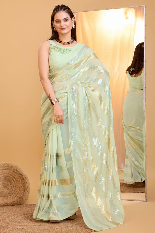 green-georgette-sequin-saree-zb130568_1_SareeButa.com