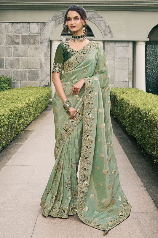 Green Heavy Work Pure Tissue Silk Saree-ZB133301_1_SareeButa.com