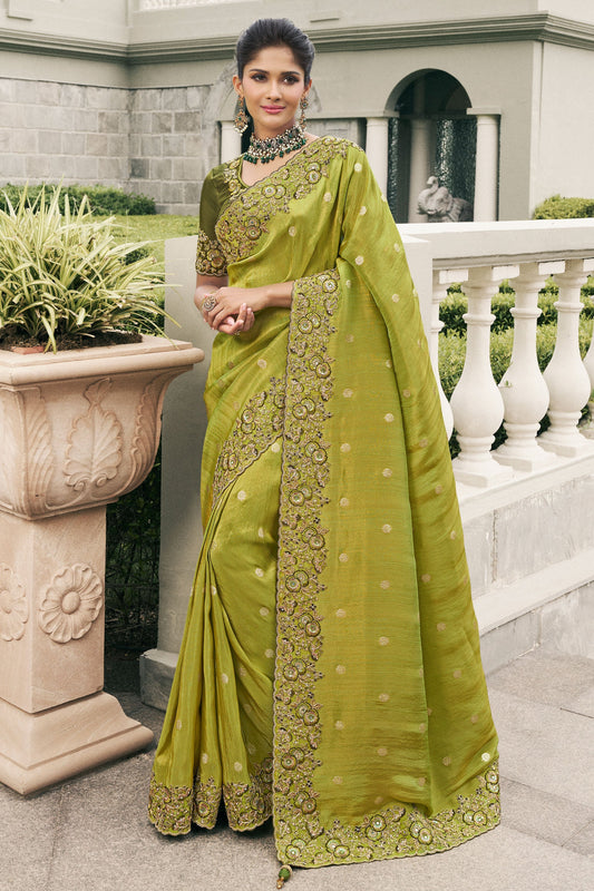 Green Heavy Work Pure Tissue Silk Saree-ZB133307_1_SareeButa.com