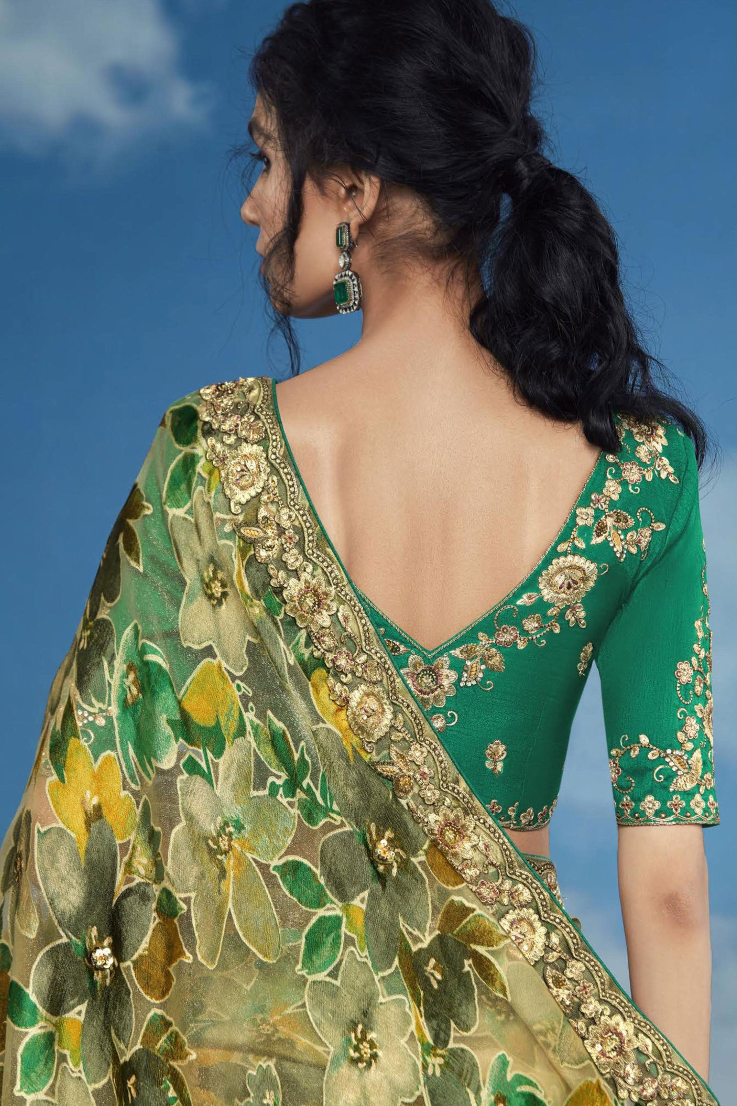 Green Organza Brasso Saree-ZB132888_4_SareeButa.com