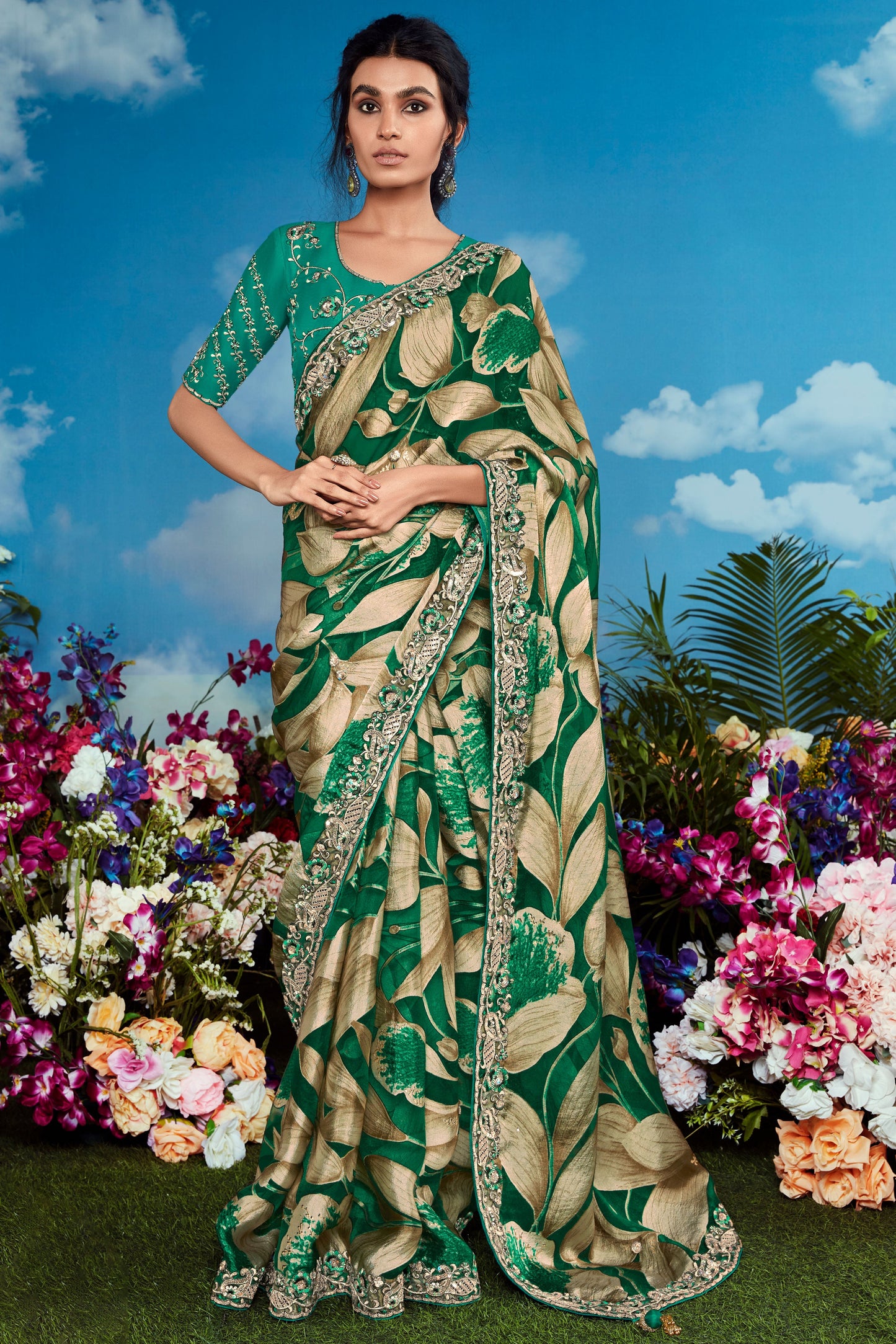 Green Organza Brasso Saree-ZB132890_1_SareeButa.com