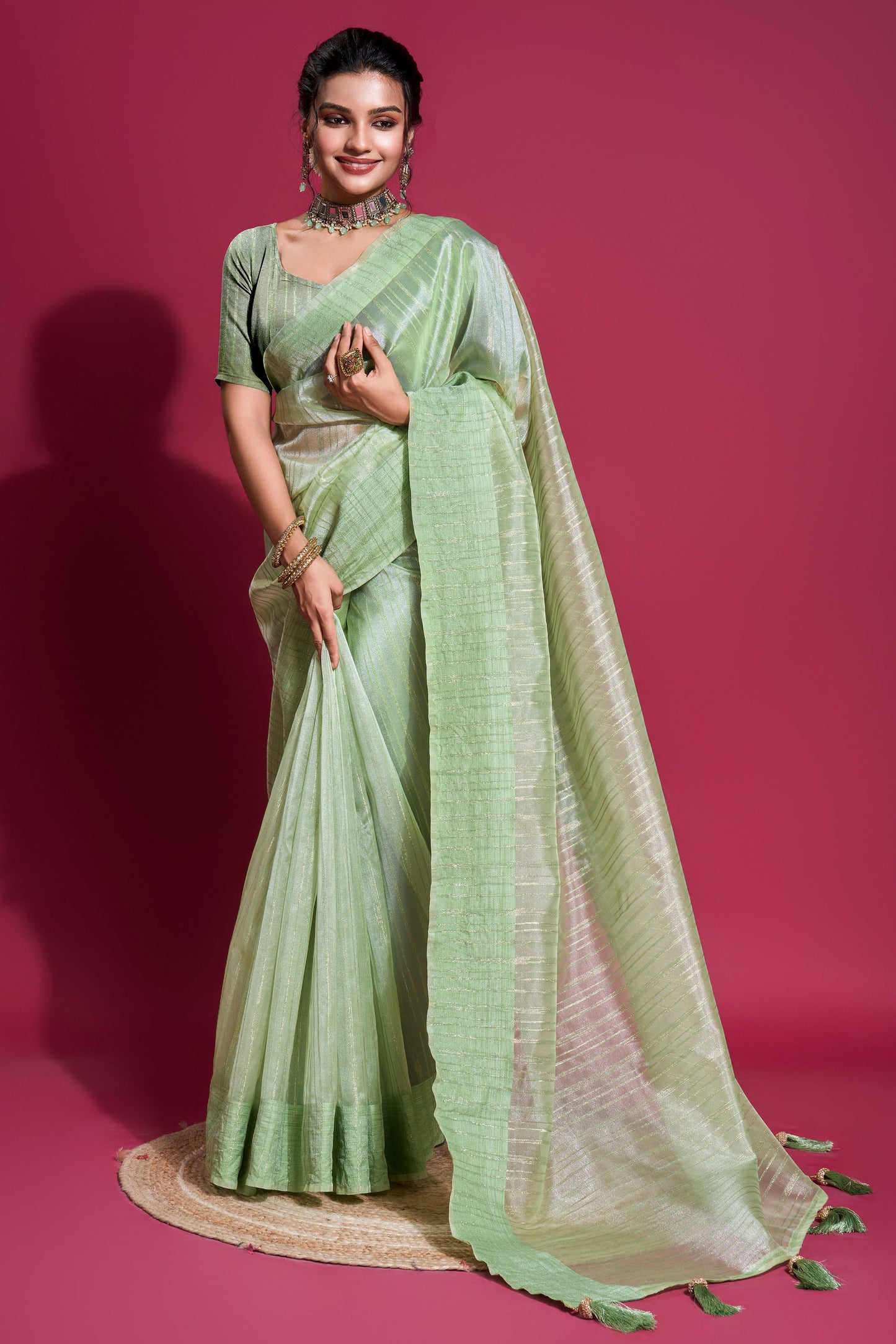 green-woven-organza-saree-zb131957_1_SareeButa.com