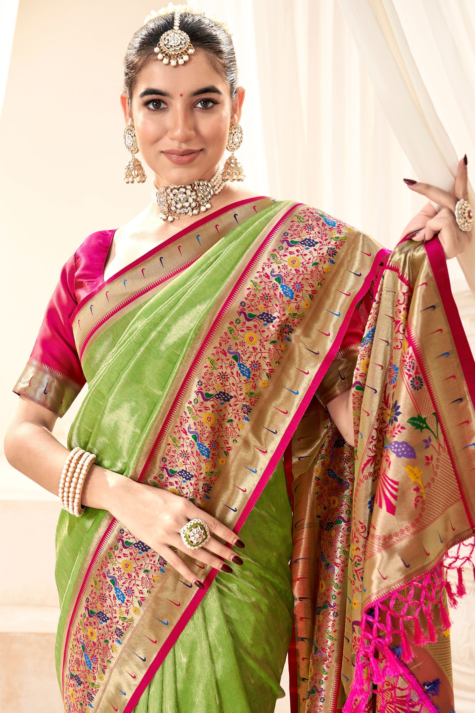 Green Paithani Silk Saree-ZB130652_2