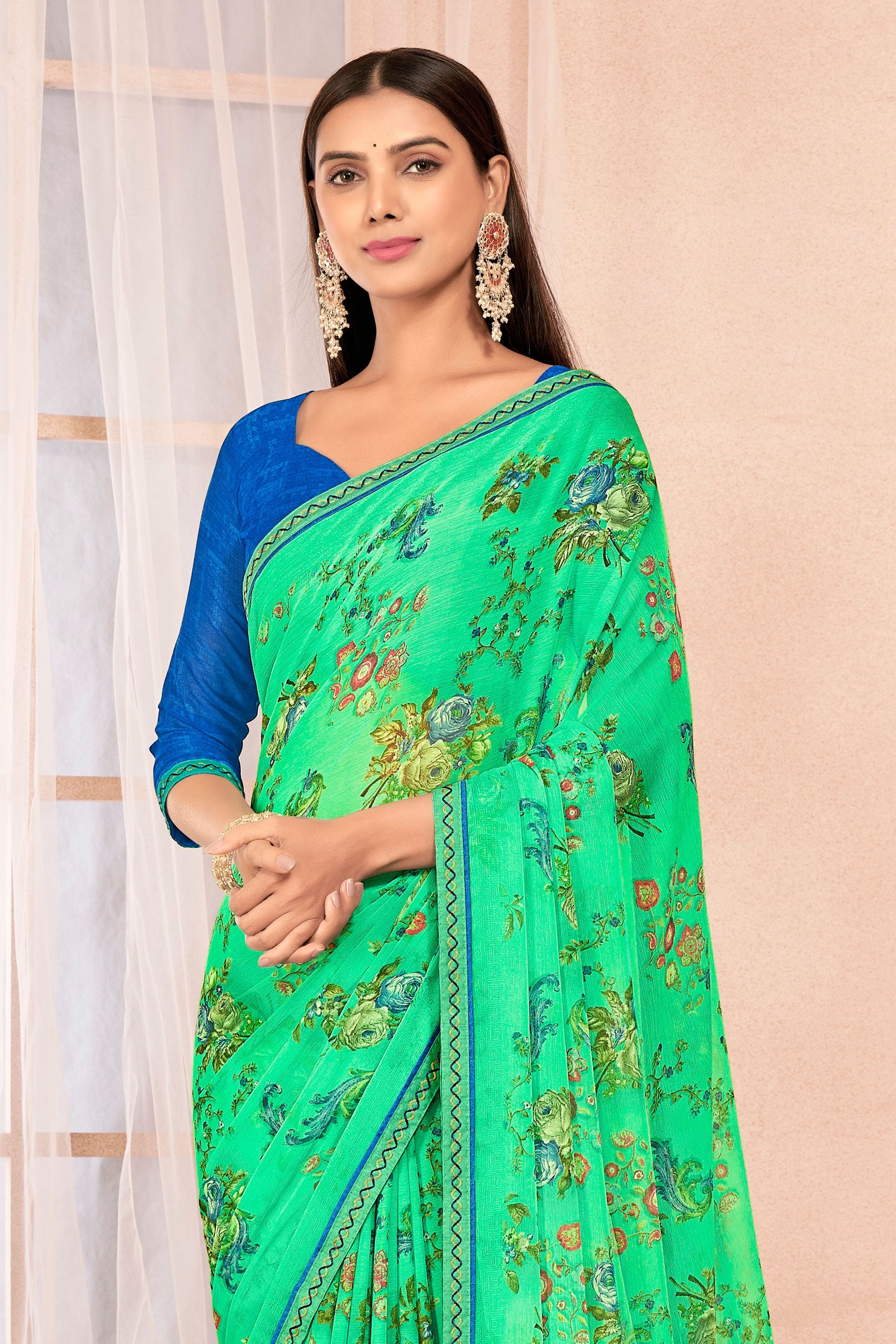 blue-green-printed-chiffon-saree-zb131638_2_SareeButa.com