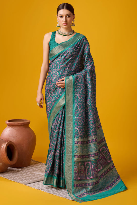 green-printed-cotton-silk-saree-zb131898_1_SareeButa.com