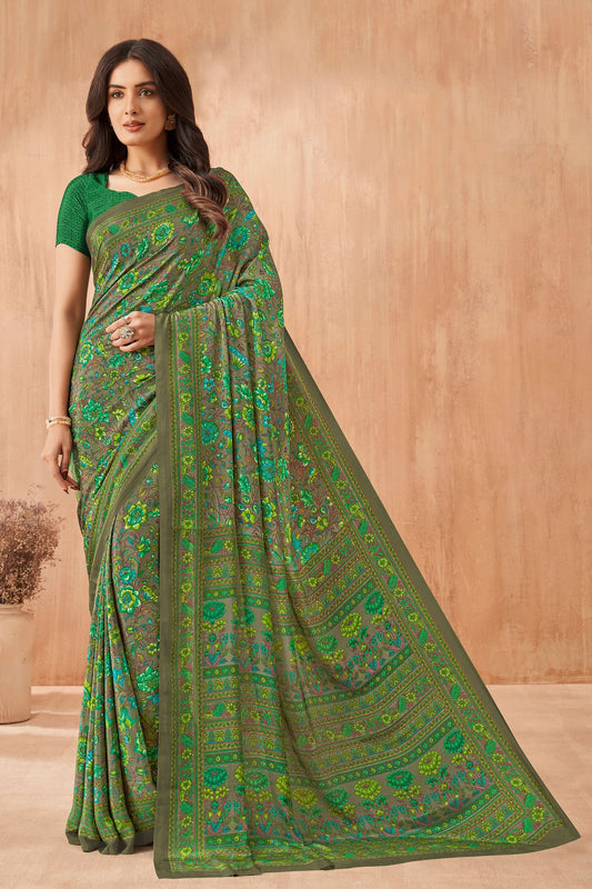 green-printed-crepe-saree-zb131866_1_SareeButa.com