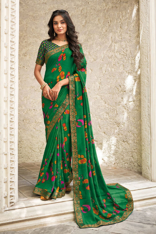 green-printed-georgette-saree-zb130907_1_SareeButa.com