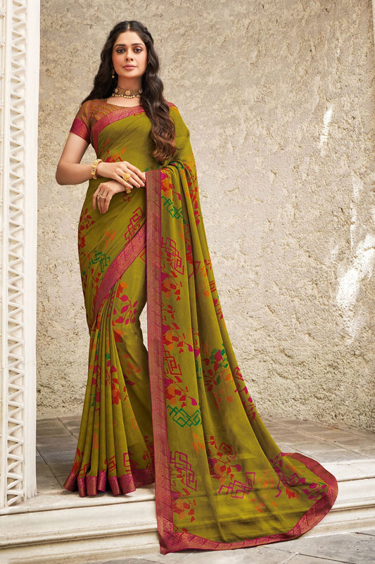 green-printed-georgette-saree-zb130911_1_SareeButa.com