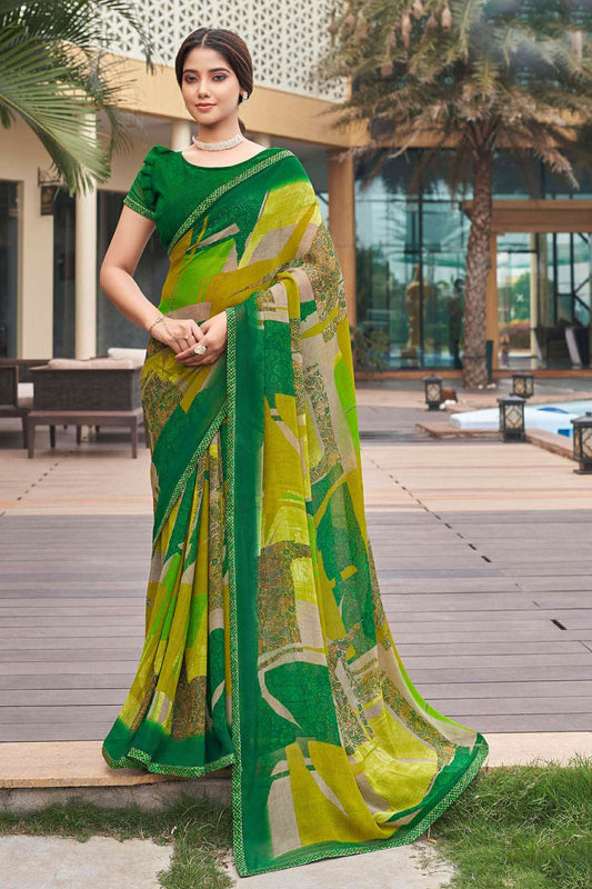green-printed-georgette-saree-zb130943_1_SareeButa.com