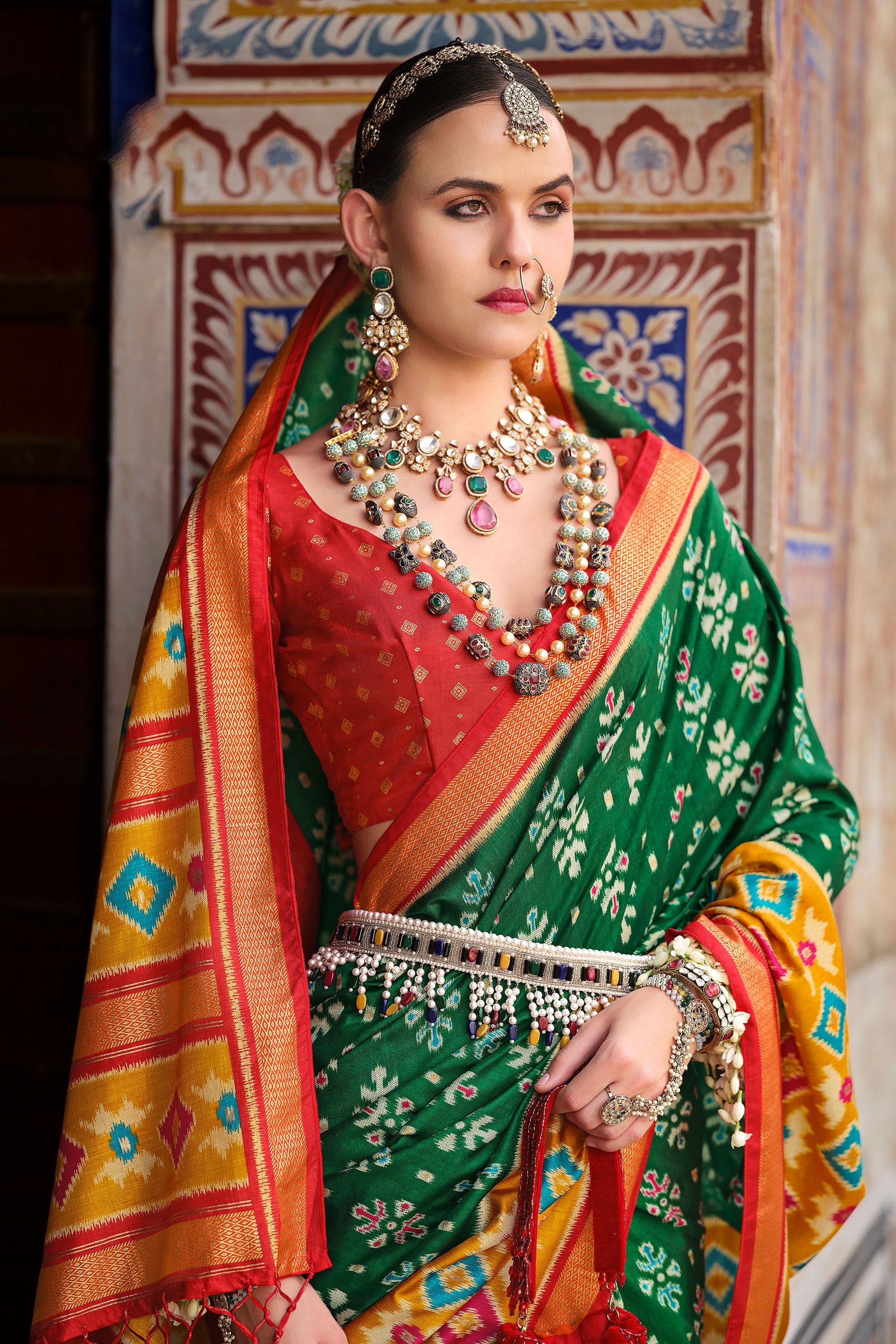 green-printed-patola-saree-zb132858_2_SareeButa.com