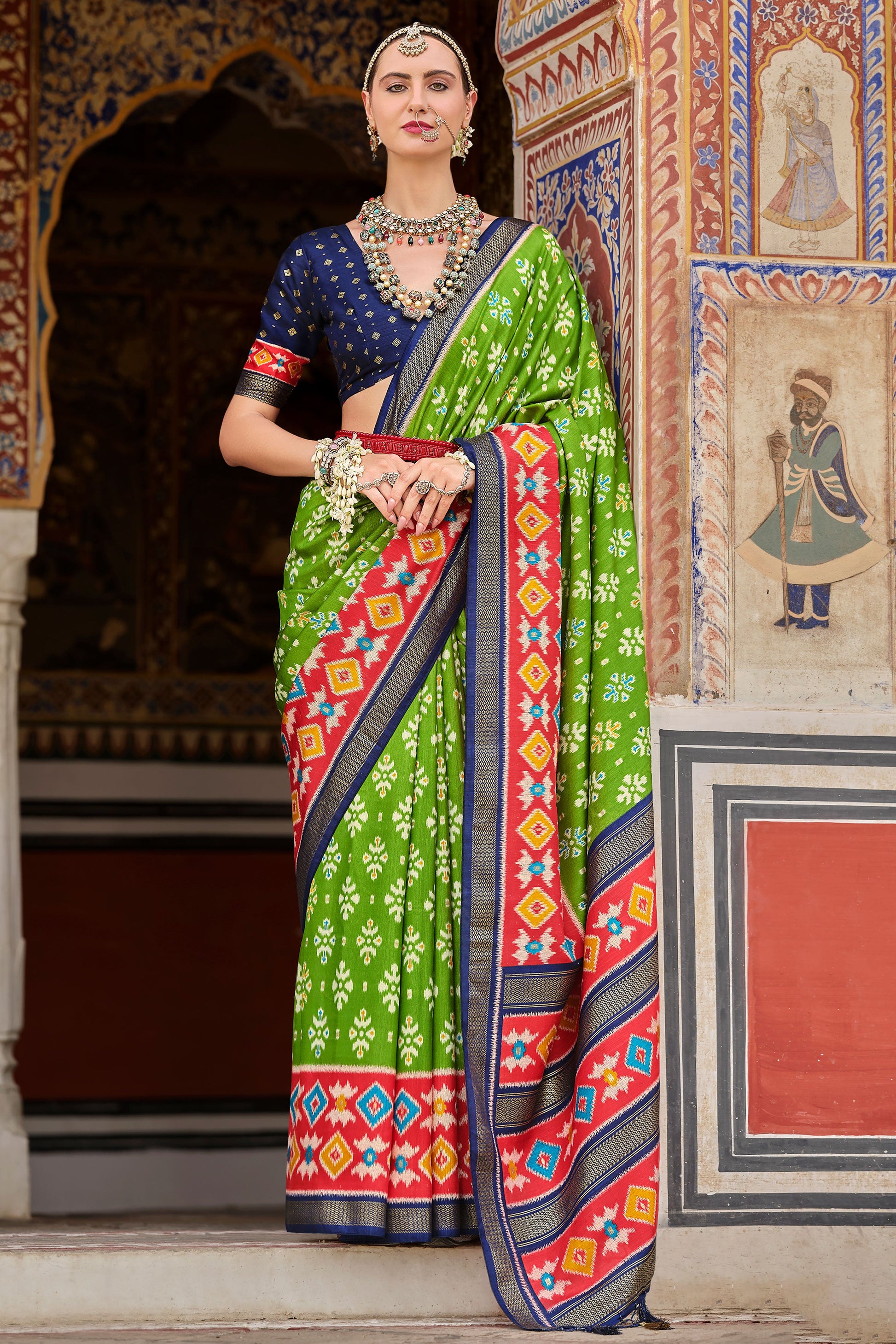 green-printed-patola-saree-zb132860_1_SareeButa.com