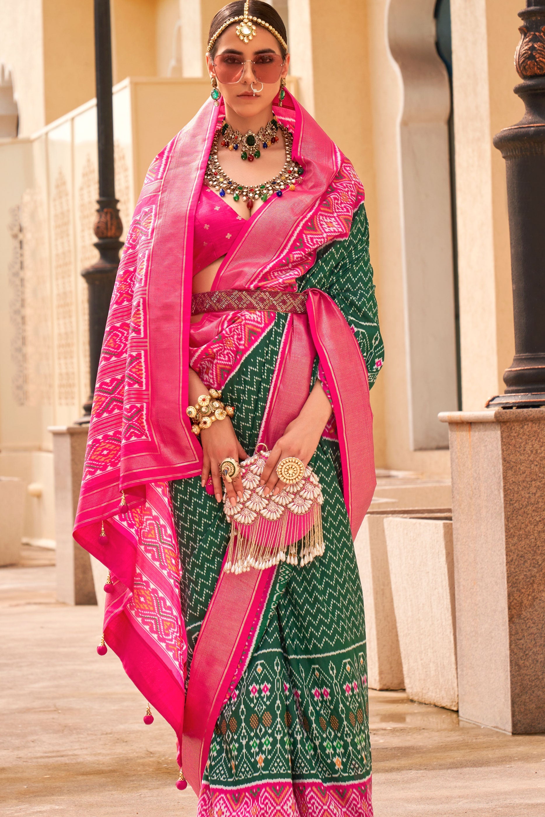 green-printed-patola-silk-saree-zb131008_2_SareeButa.com