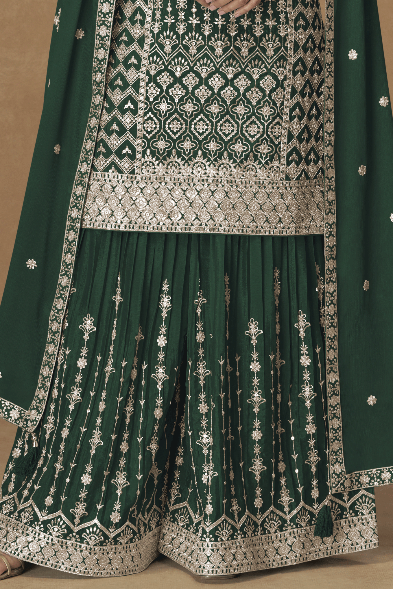 Green Readymade Embroidered Chinon Silk Palazzo Suit-SS849_3_SareeButa.com