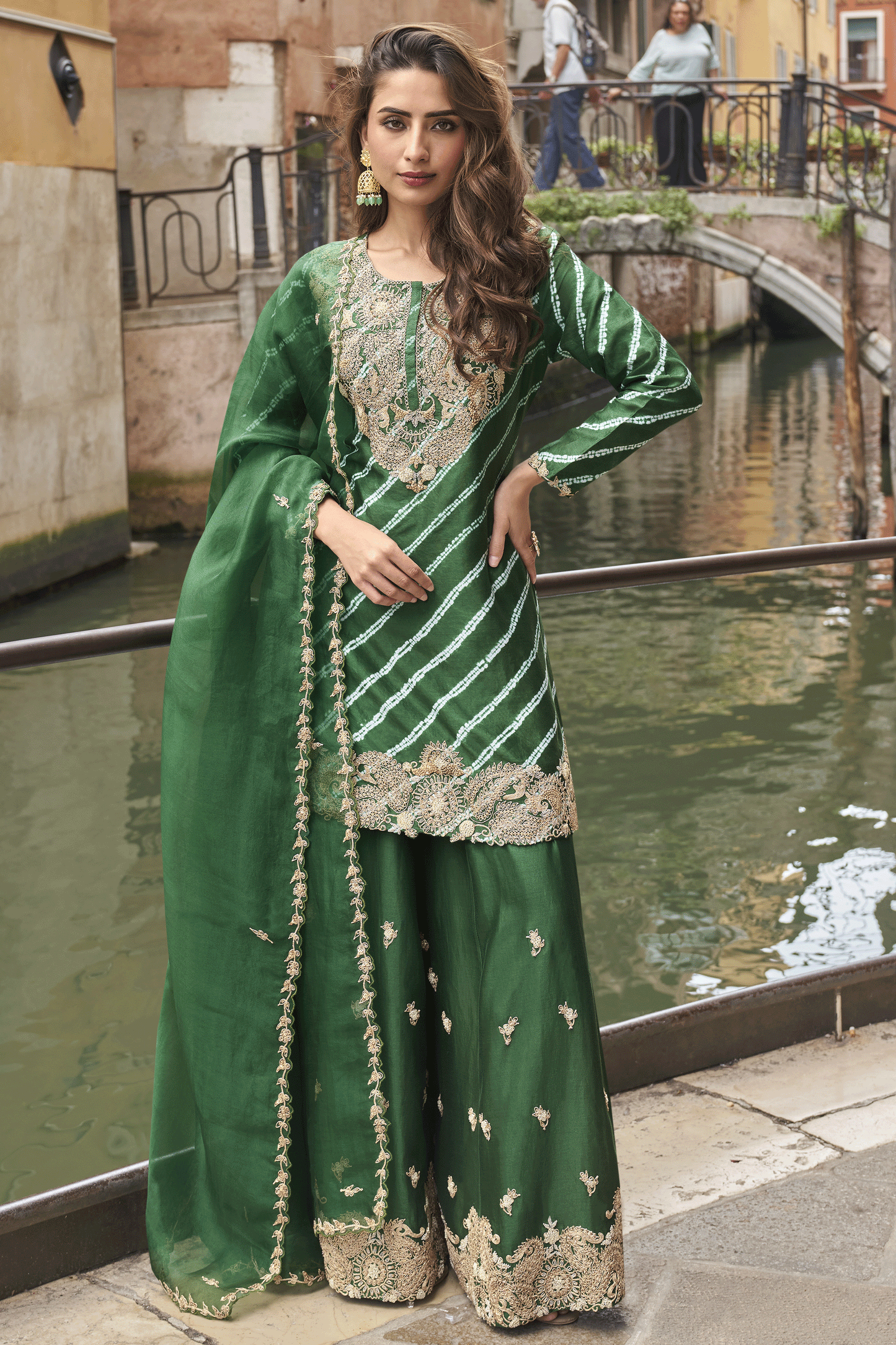 Green Readymade Embroidered Chinon Silk Suit-SS902_1_SareeButa.com