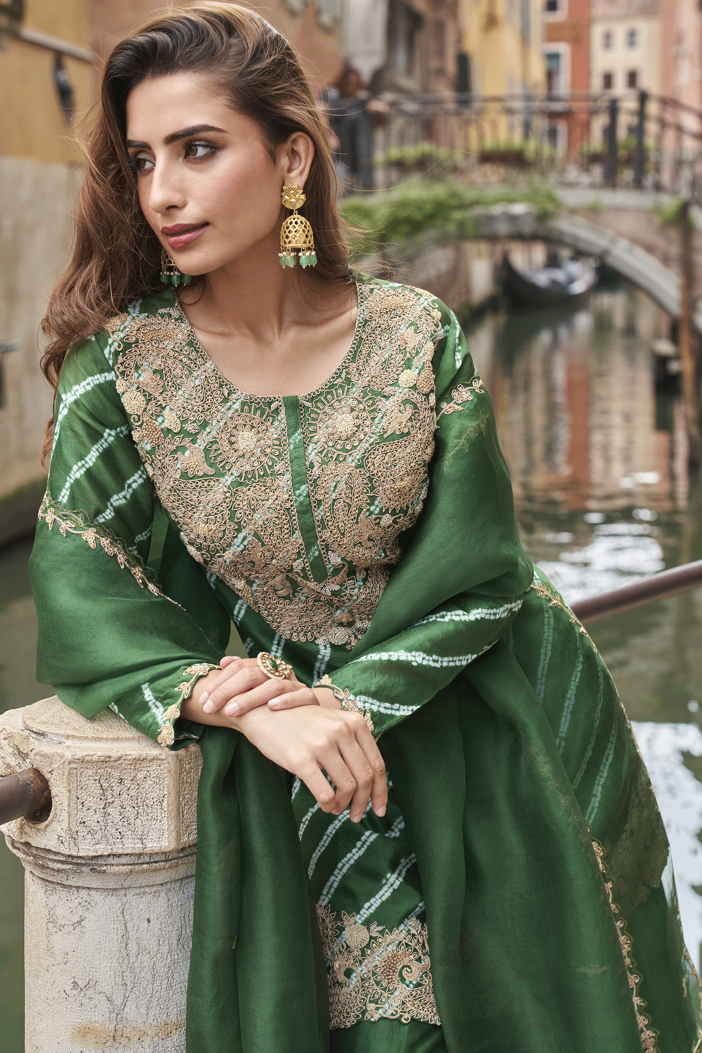 Green Readymade Embroidered Chinon Silk Suit-SS902_2_SareeButa.com