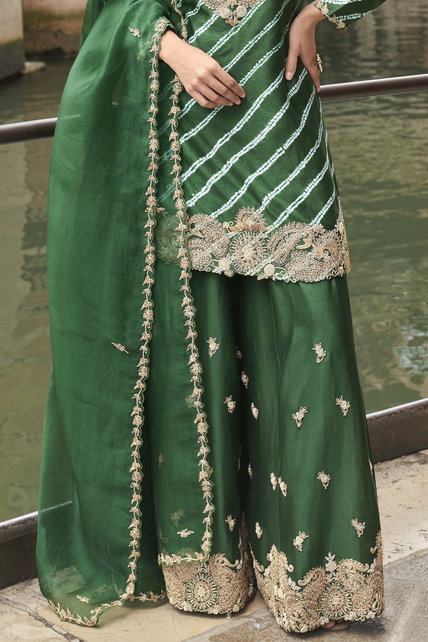 Green Readymade Embroidered Chinon Silk Suit-SS902_3_SareeButa.com