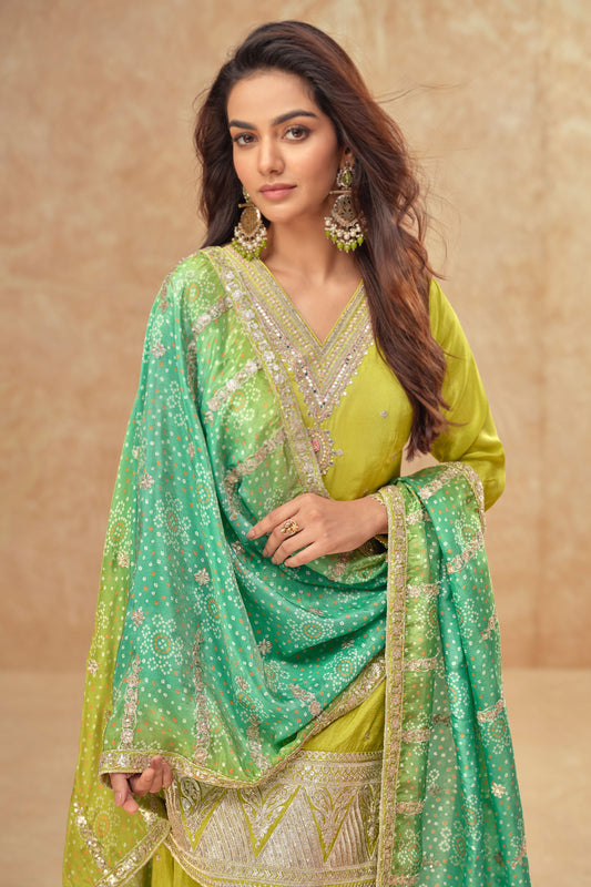 Green Readymade Embroidered Silk Suit-SS215_2_SareeButa.com