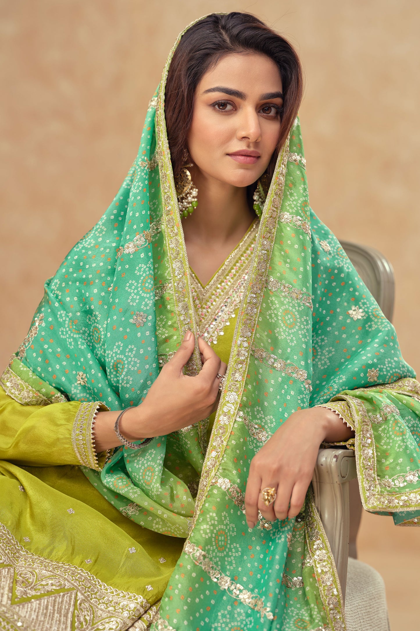 Green Readymade Embroidered Silk Suit-SS215_3_SareeButa.com