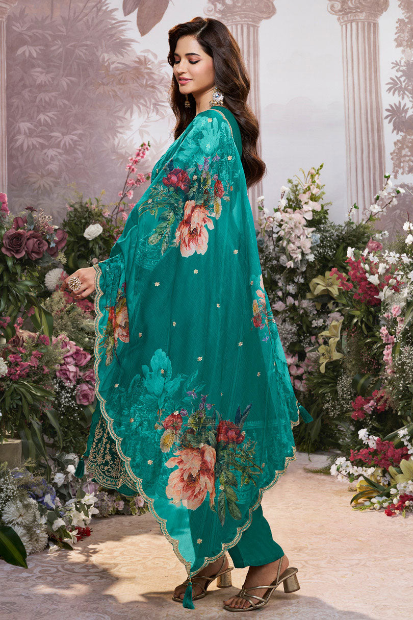 Green Readymade Silk Anarkali Suit-SS958_7_SareeButa.com