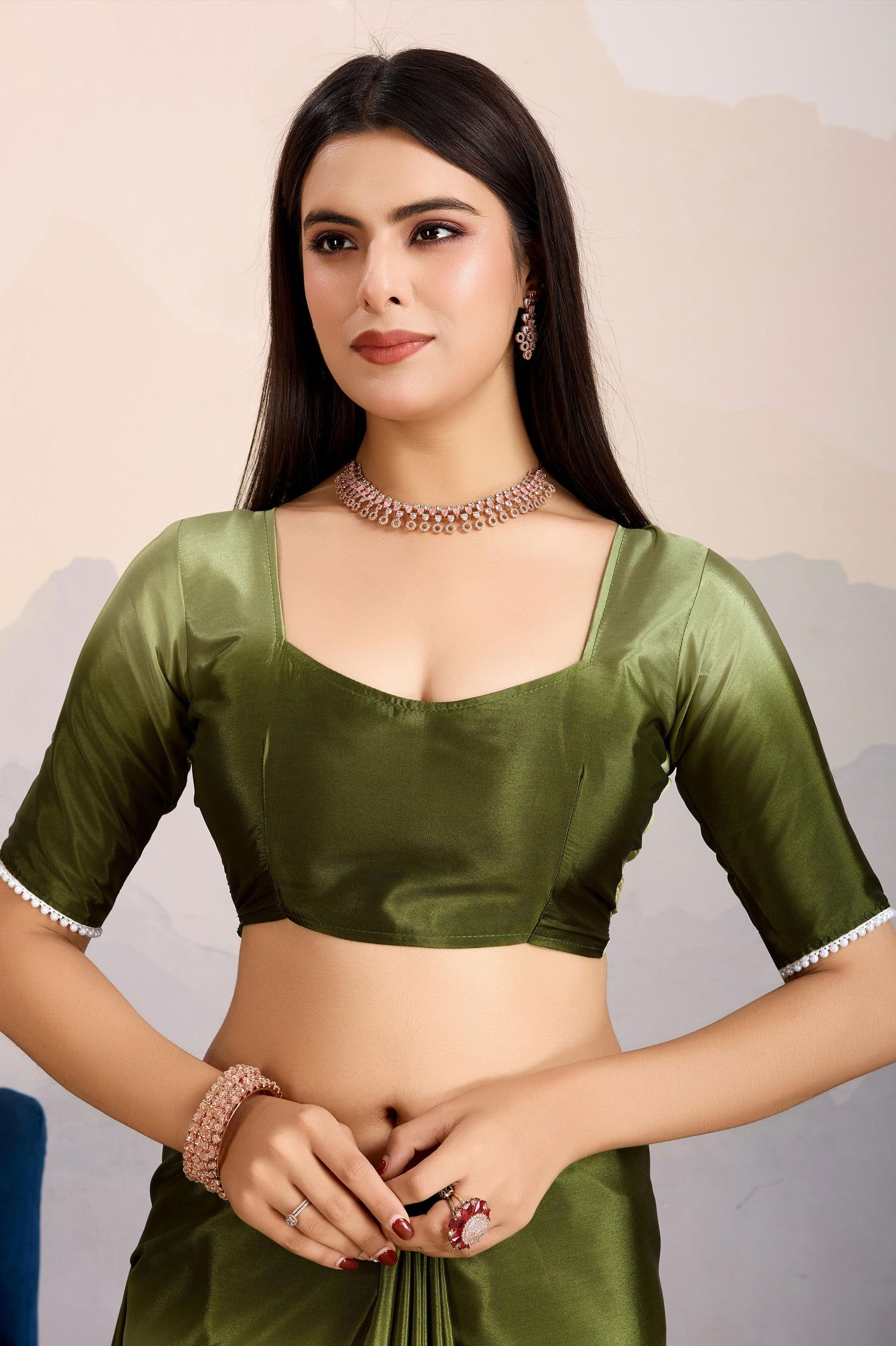 Green Shaded Satin Crepe Saree-ZB134223_4_SareeButa.com