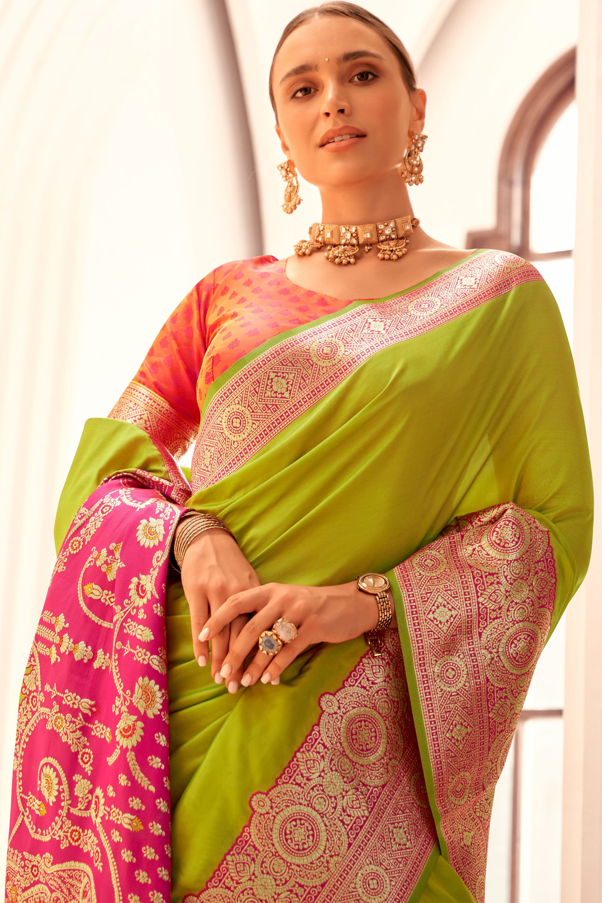 Green Silk Saree-ZB133127_2_SareeButa.Com