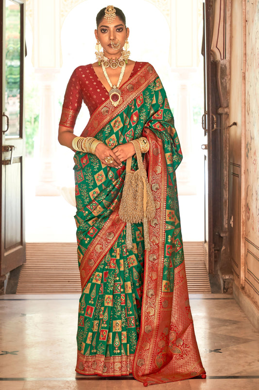 Green Banarasi Silk Saree-ZB133193_1_SareeButa.com