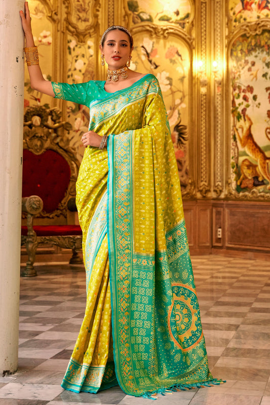 Green Woven Banarasi Silk Saree-ZB131340_1