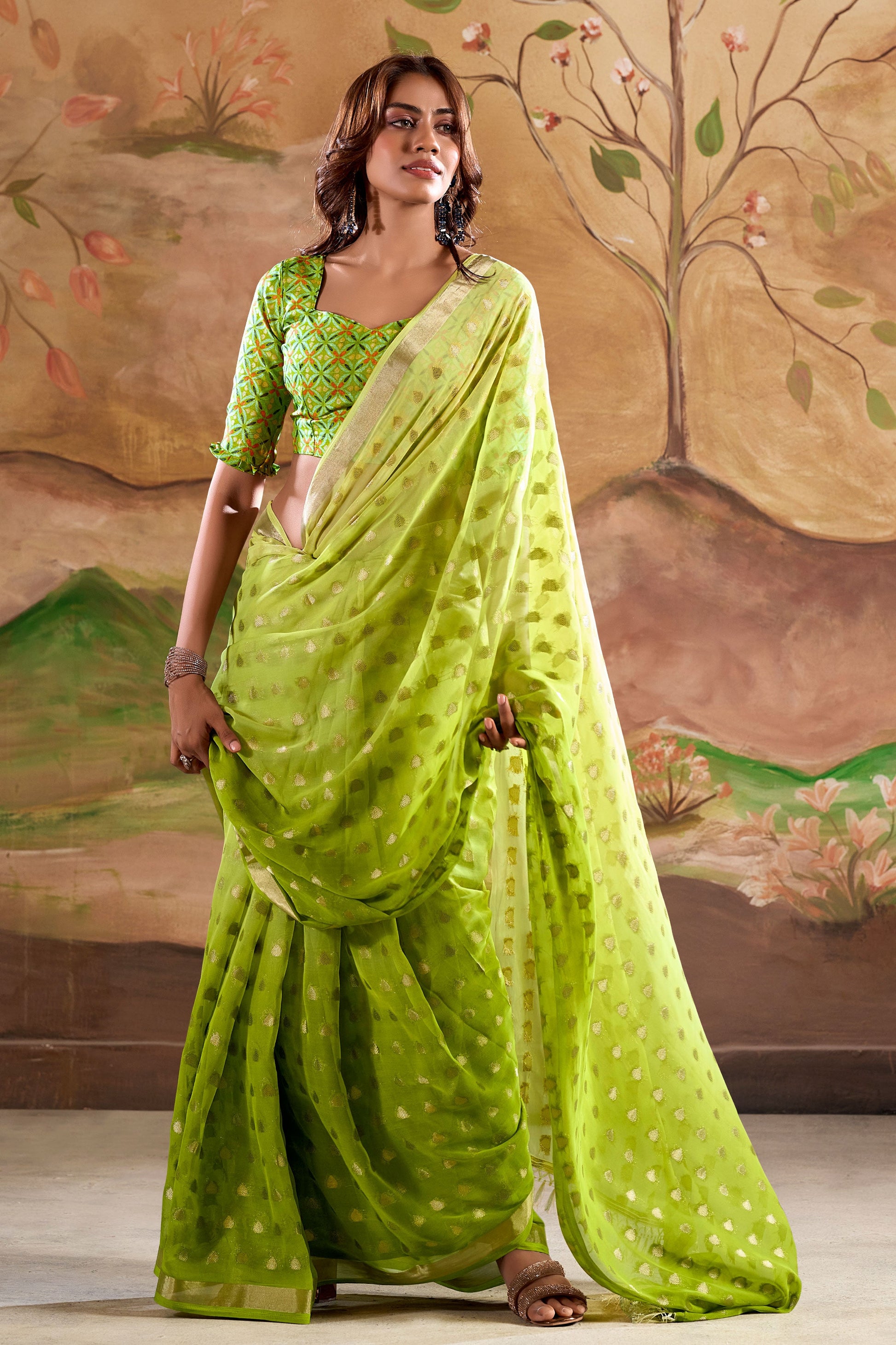 green-woven-georgette-saree-zb131731_1_SareeButa.com