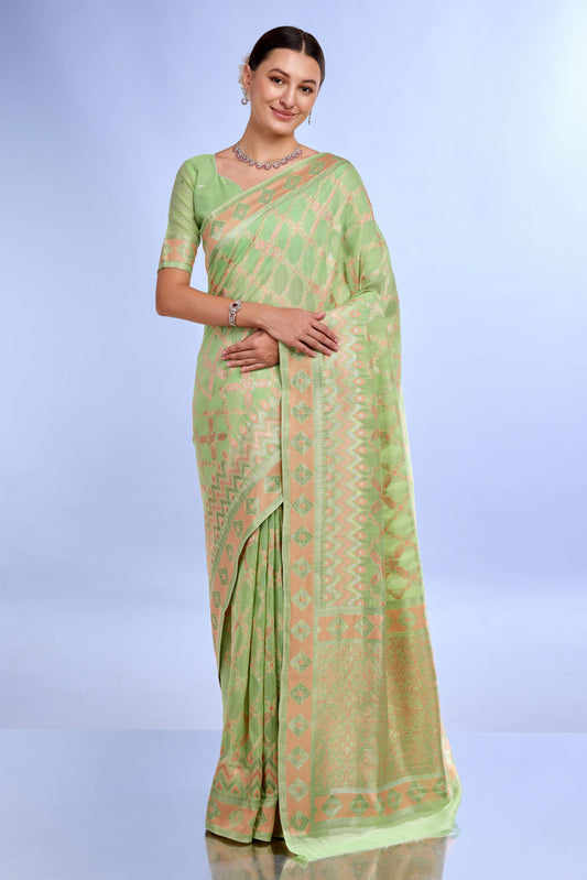 green-woven-linen-saree-zb132204_1_SareeButa.com