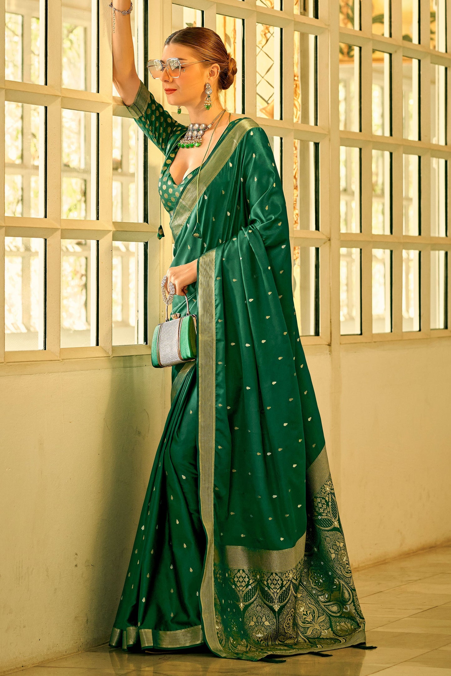 green-woven-satin-silk-saree-zb131199_1_SareeButa.com