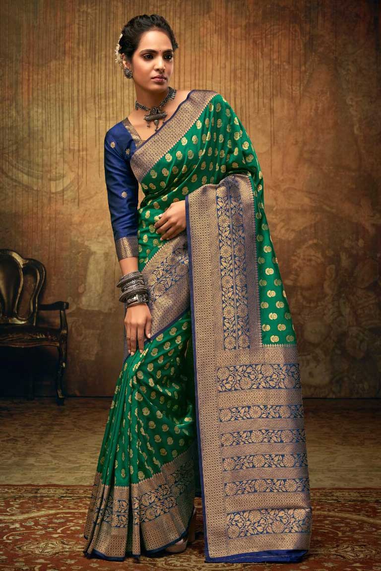 Green Woven Sik Saree-ZB134326_1_SareeButa.com