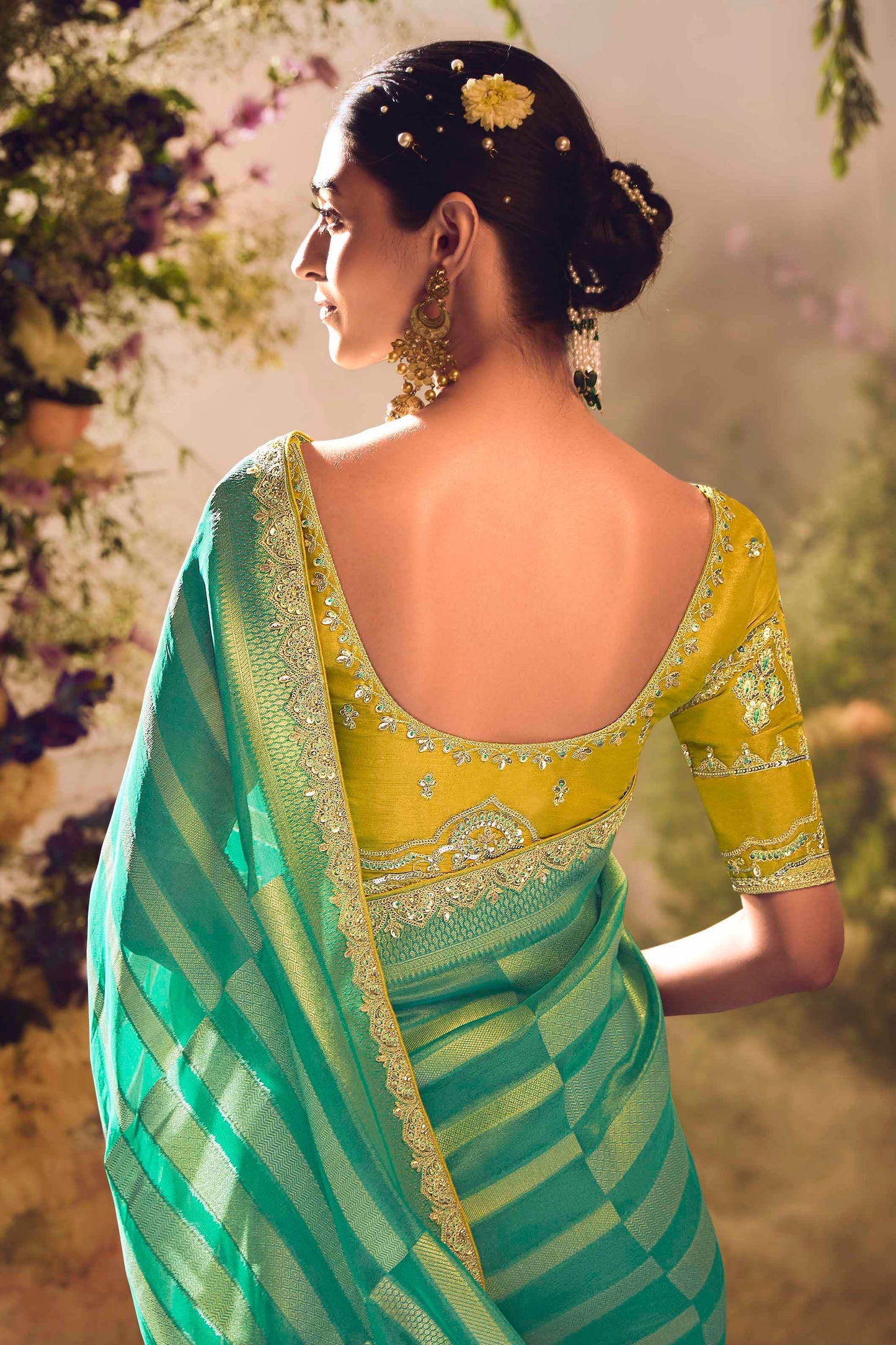 Green Woven Zari Work Silk Saree-ZB133271_4_SareeButa.com