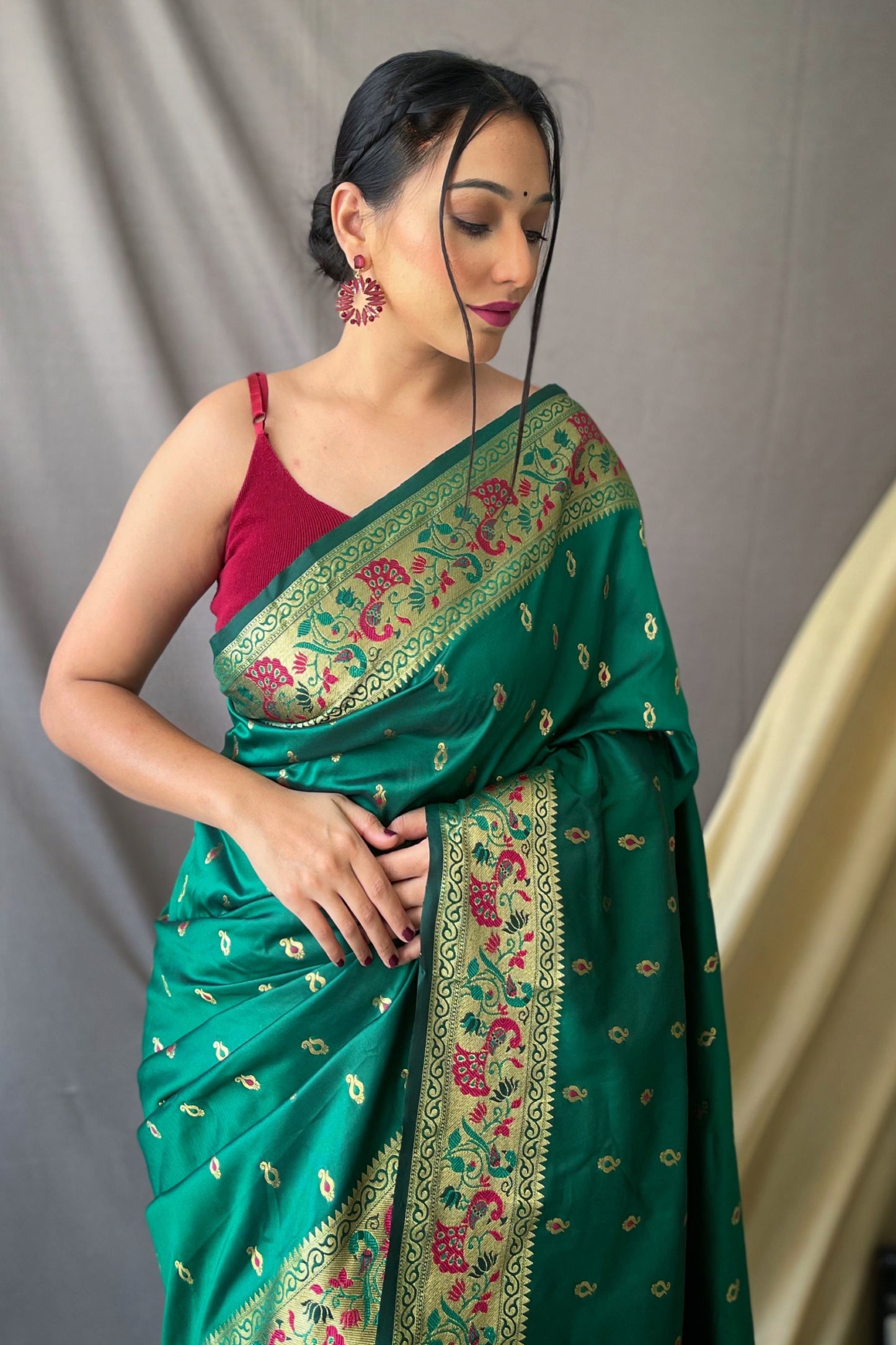 Green Paithani Silk Saree