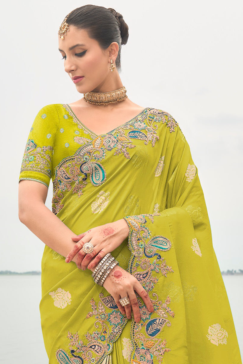Green Banarasi Saree-ZB134495_2_SareeButa.com