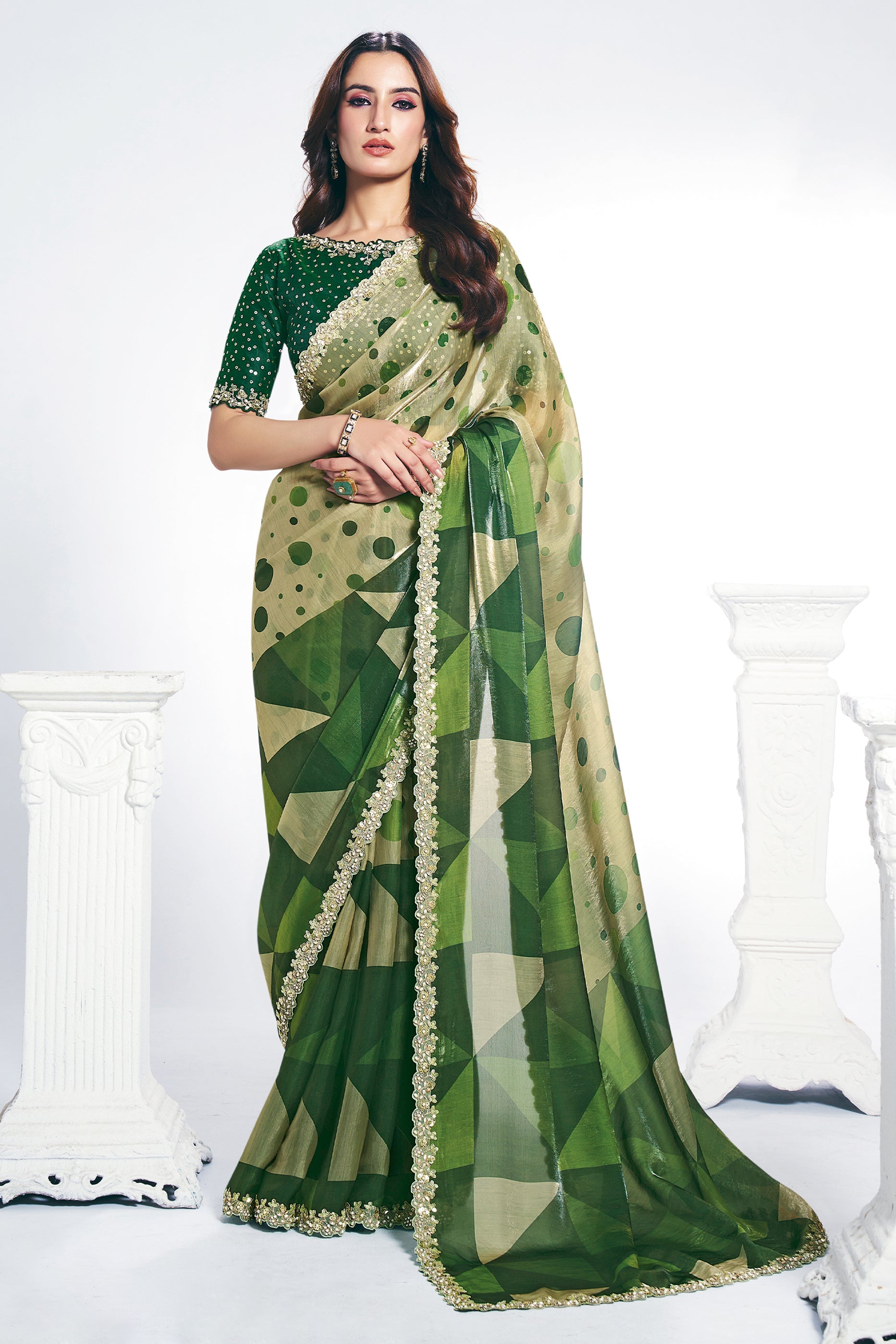 Green Digital Printed Satin Silk Saree-SAR10265_1_SareeButa.com