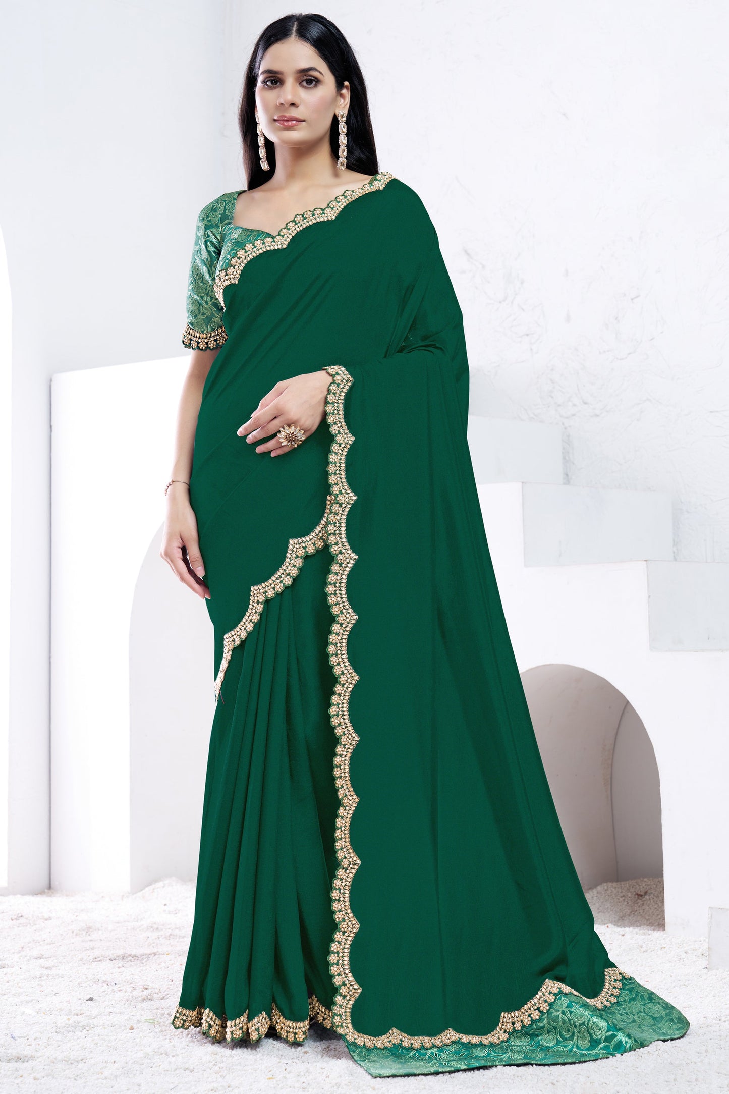 Green Embroidered Crepe Silk Saree-ZB133735_1_SareeButa.com