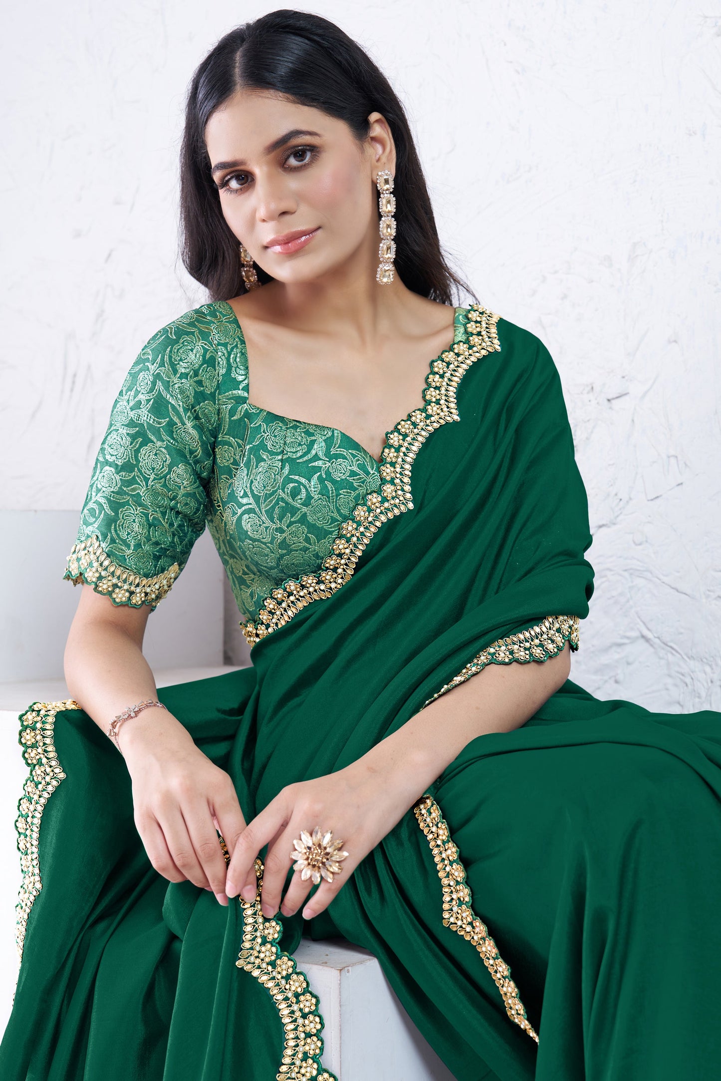 Green Embroidered Crepe Silk Saree-ZB133735_3_SareeButa.com