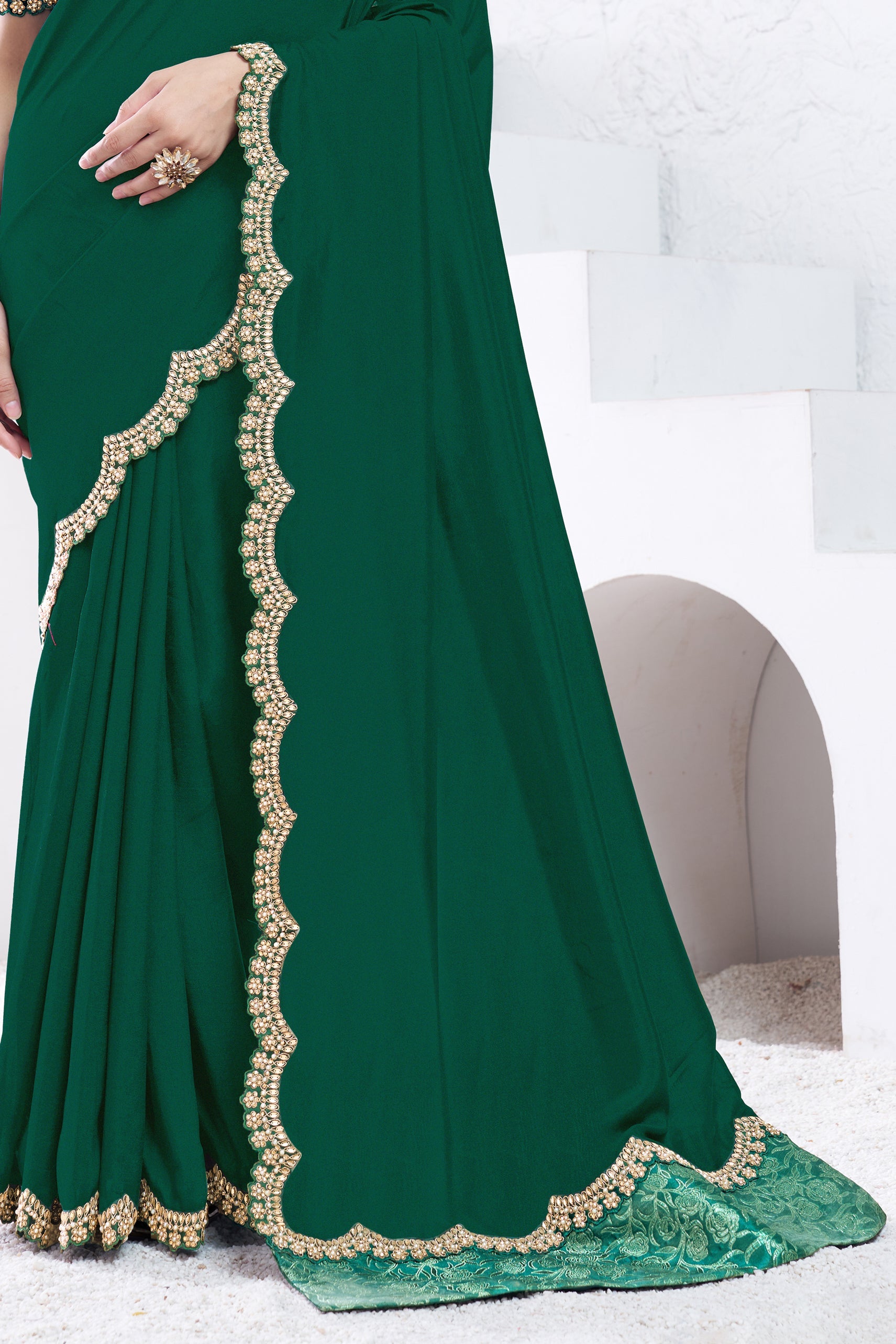 Green Embroidered Crepe Silk Saree-ZB133735_4_SareeButa.com