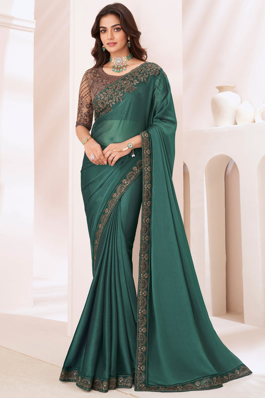 green-embroidered-georgette-saree-zb132148_1_SareeButa.com