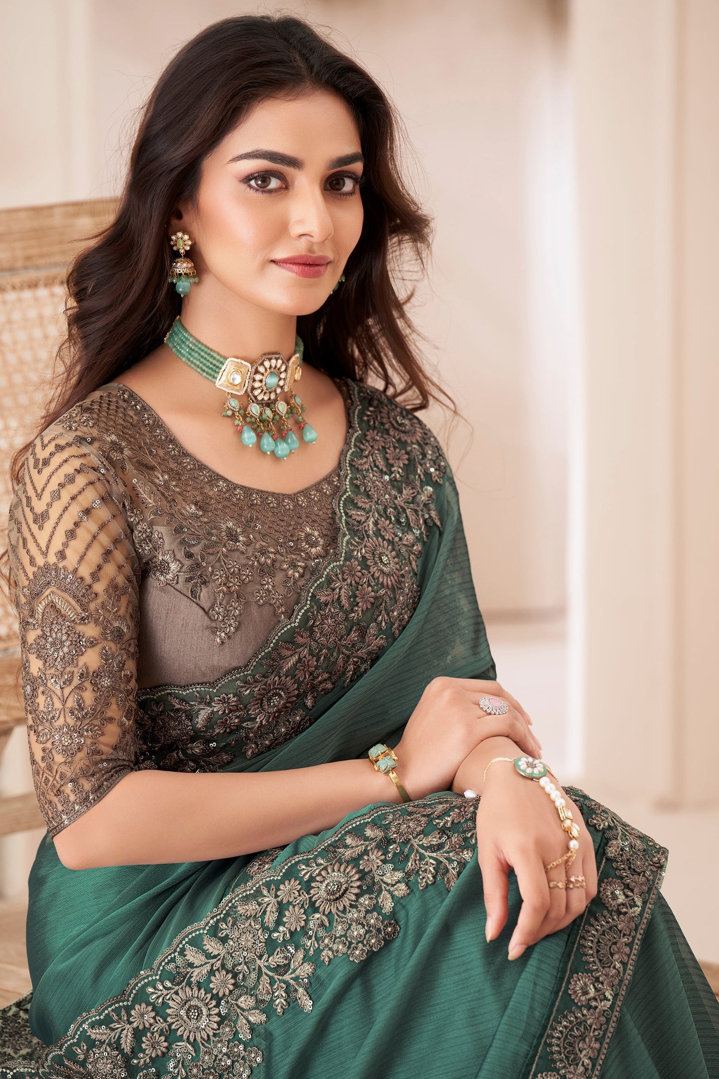 green-embroidered-georgette-saree-zb132148_2_SareeButa.com