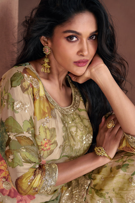 Green Embroidered Georgette Sharara Suit-SAR12811_2_SareeButa.com