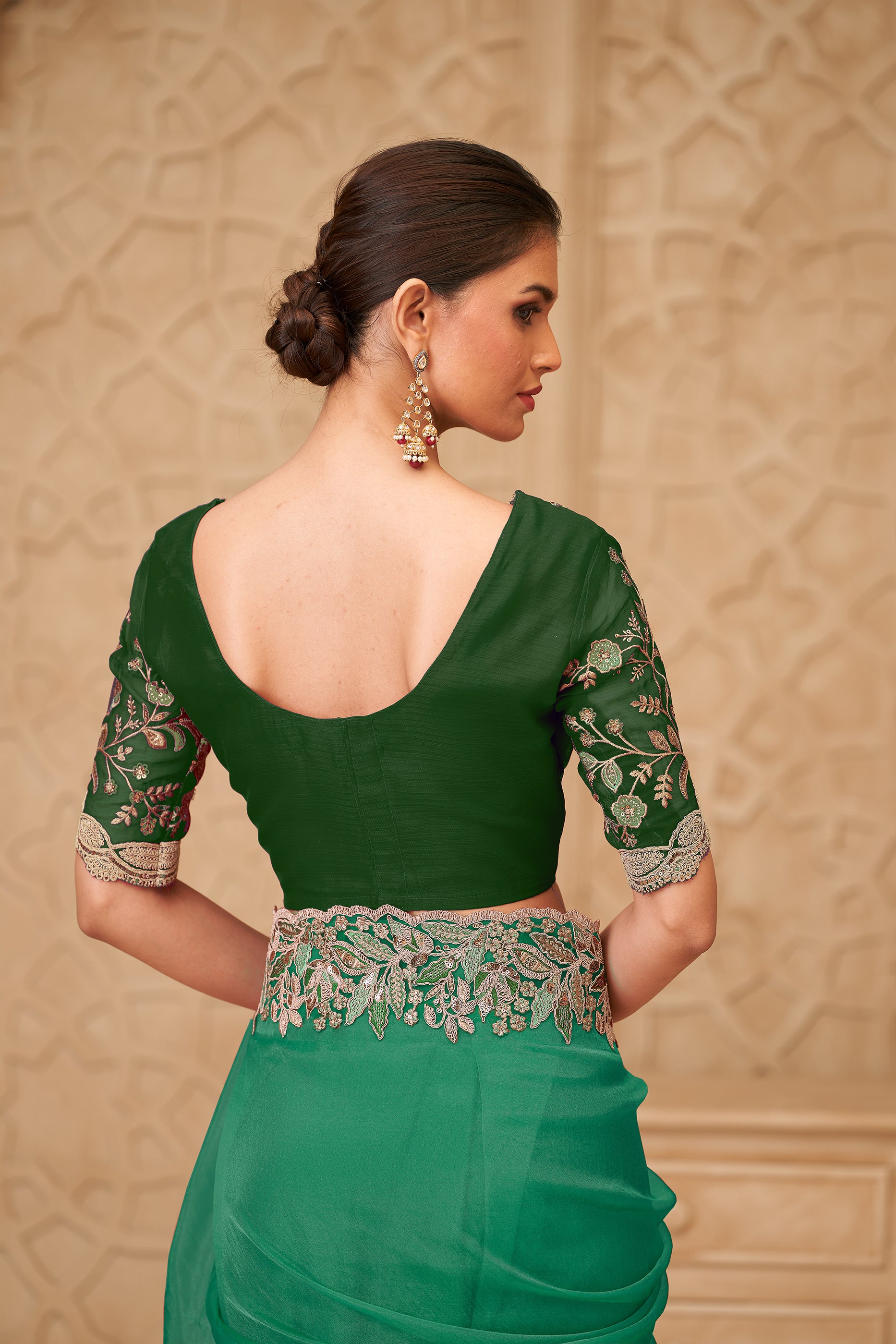 Green Embroidered Georgette Silk Saree-SAR12481_4_SareeButa.com