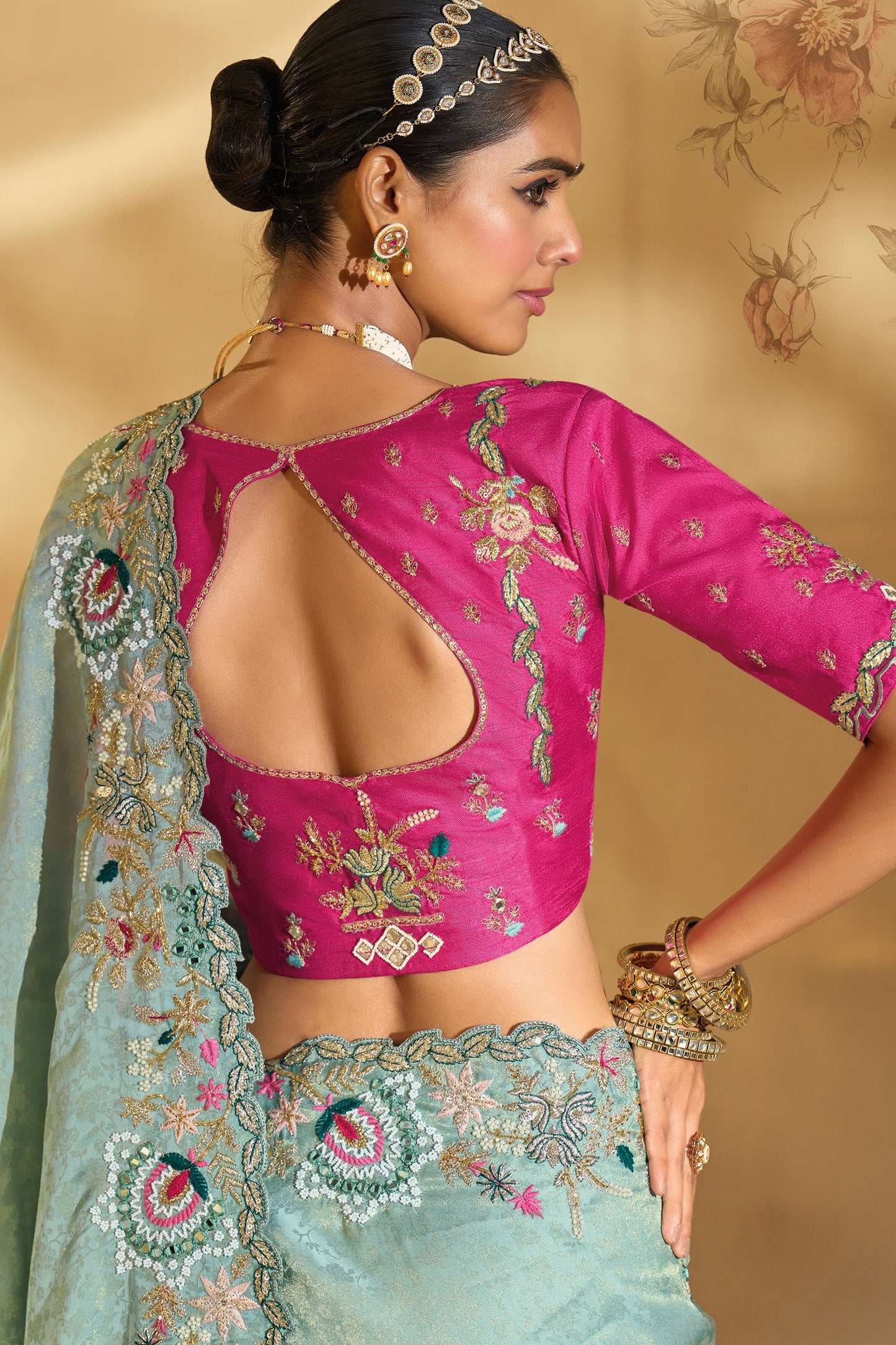 Green Embroidered Kanjivaram Silk Saree-SAR10613_4_SareeButa.com