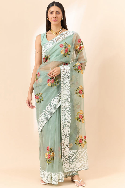 green-embroidered-organza-saree-zb131089_1_SareeButa.com