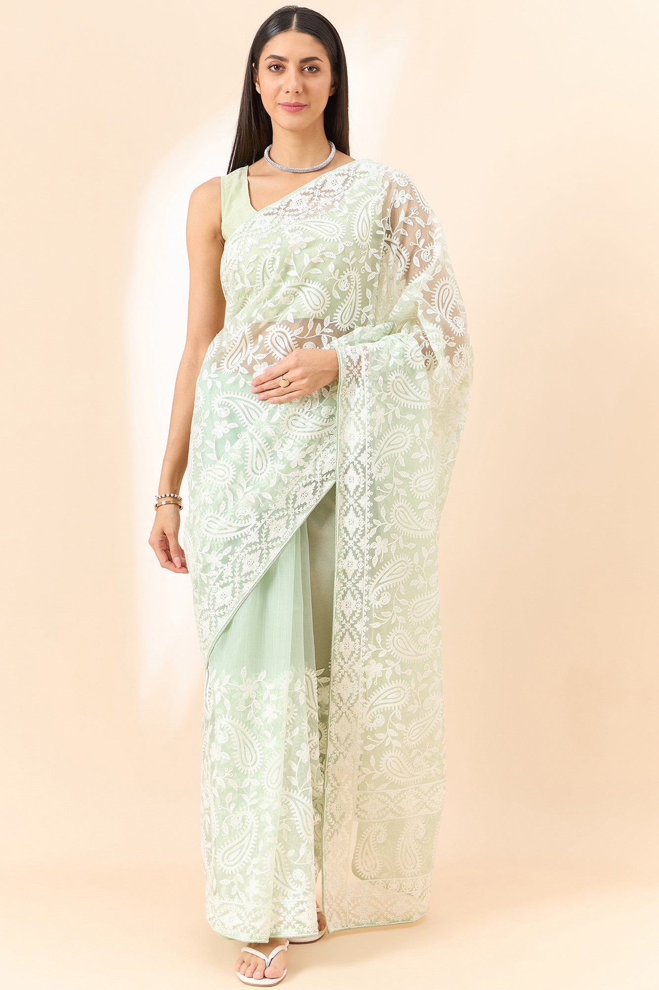 green-embroidered-organza-saree-zb131096_1_SareeButa.com