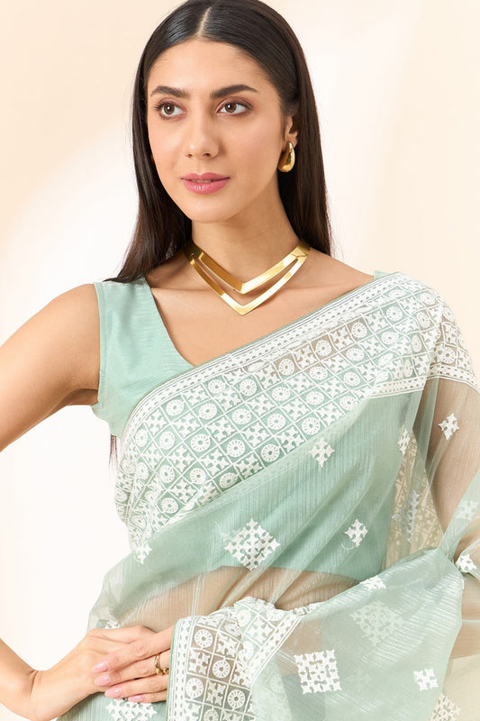 green-embroidered-organza-saree-zb131100_2_SareeButa.com