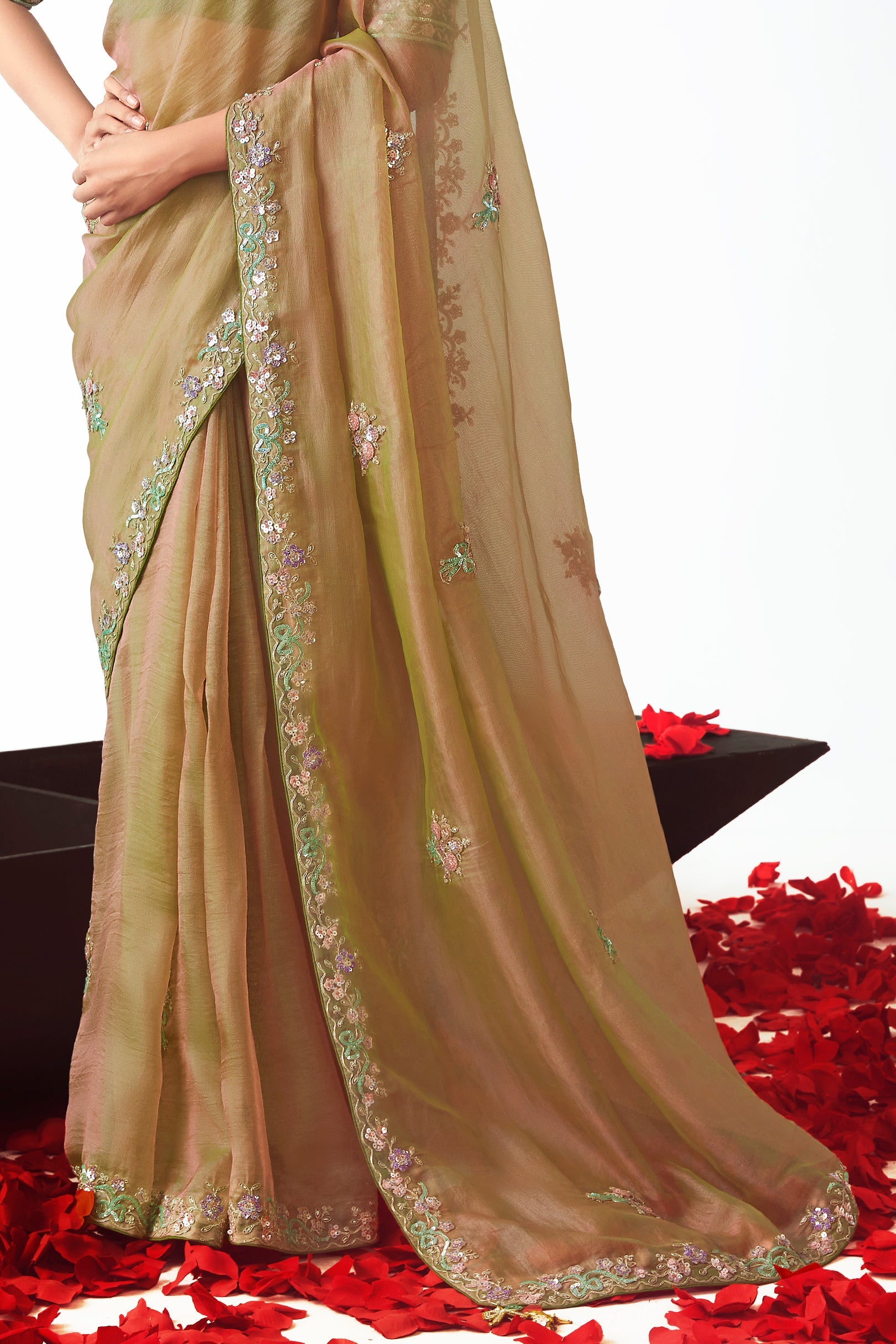 Green Embroidered Organza Saree-ZB134773_5_SareeButa.com