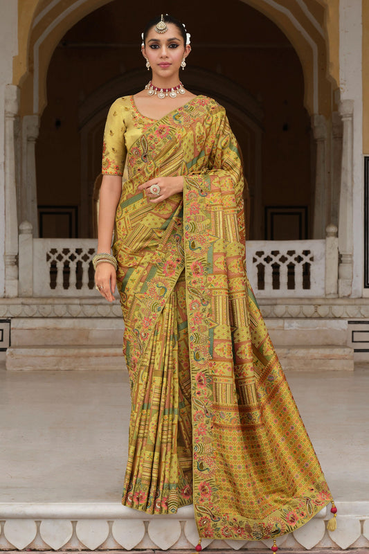 Green Embroidered Silk Saree-SAR11392_1_SareeButa.com