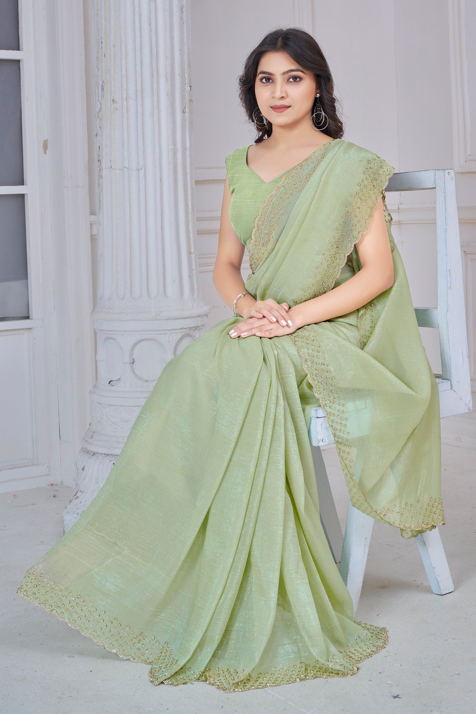 Green Embroidered Soft Silk Saree-SAR10760_3_SareeButa.com